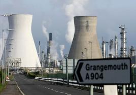 The Grangemouth oil refinery located near Edinburgh